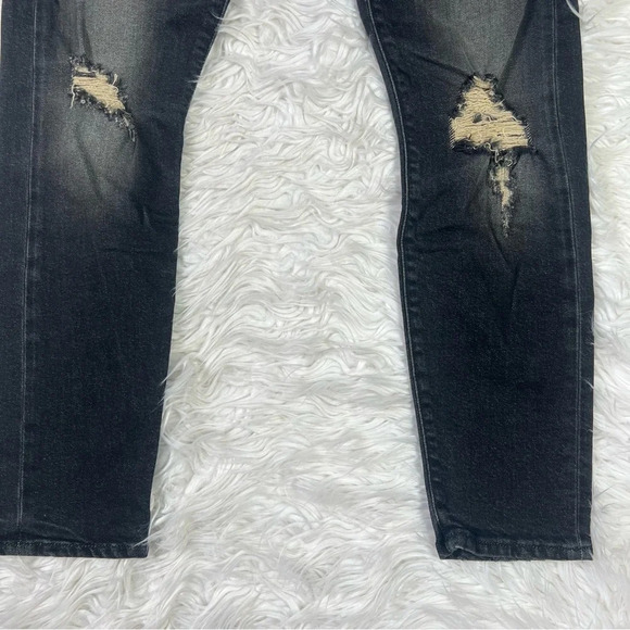 R13 Boy Skinny Washed Black Jeans Denim Distressed Ripped 25 Mid Rise Women - Picture 3 of 16